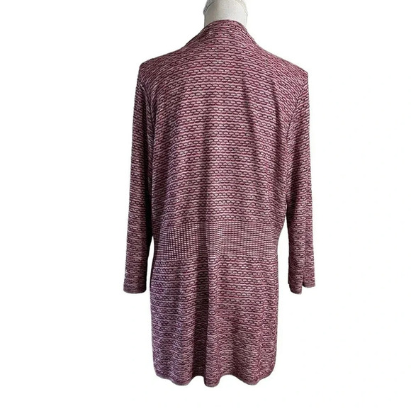 Christopher & Banks Open Cardigan Sweater XL Striped Spotted Pink Black White - Picture 3 of 9